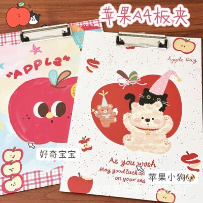 Доска Apple A4 с рисунком, зажим для бумаги, папка для файлов, большой блокнот для экзаменов, информационная папка, простая офисная доска для письма с зажимом