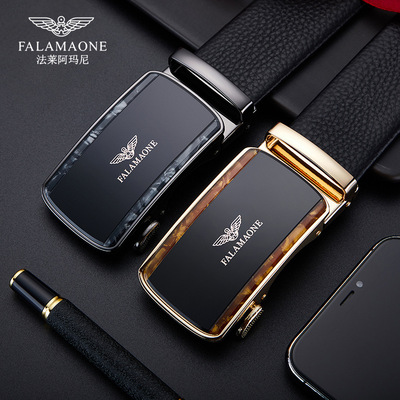 Мужской кожаный ремень Falai Armani с автоматической пряжкой, из натуральной кожи, из чистой воловьей кожи, для делового стиля, в стиле легкой роскоши, для официальных мероприятий.