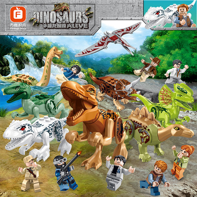 Fangcheng FC3700 совместим с LEGO Tyrannosaurus Rex Dinosaur Battle Adventure Team, серия строительных блоков, мужские игрушки