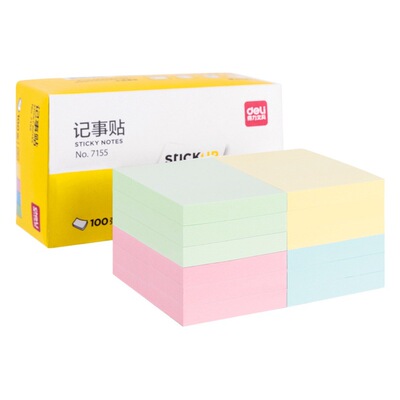 Deli Post-It Липкие заметки для студентов в классе Наклейки Post-It Канцелярские товары Оптовая продажа Цветные наклейки Post-It