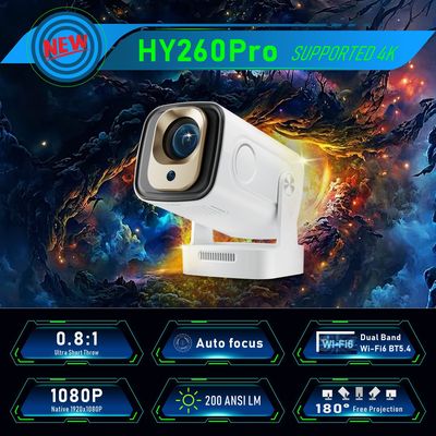 Трансграничный взрыв HY260Pro проектор H713 Android 11 Smart HD 4K автоматическая фокусировка ствол ствола проектор