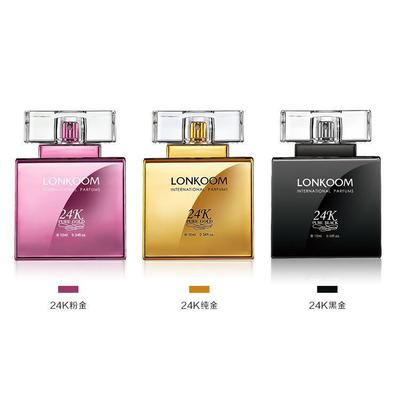 LONKOOM 24K Мужской одеколон Black Gold и Женская туалетная вода Pink Gold с натуральным свежим ароматом