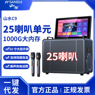 Shanshui C9 Flaving Dance Sound Outdoor Mobile KTV динамик Bluetooth дисплей караоке песня звуковая карта все в одном