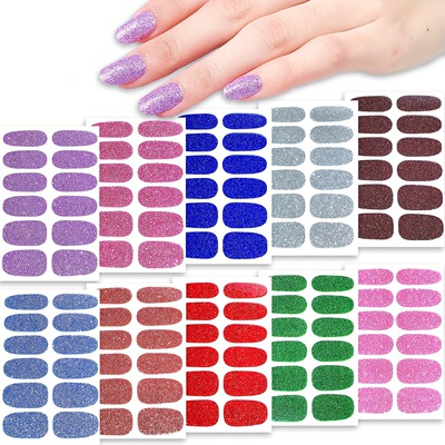 Nail stickers Nude solid color full cover 12 pcs 3D