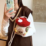 Ручная вязаная шерстяная сумка для детей милые грибные сумки