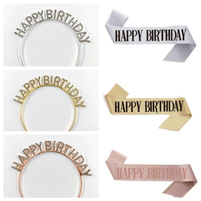 День рождения погоны HAPPY BIRTHDAY Этикет ремень с трансграничной вечеринкой день рождения украшения буквенный головной убор обруч для волос