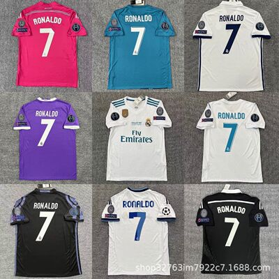Классическая ретро-футболка Real Madrid сезона 11-18, номер 7, с коротким рукавом, футбольная форма для болельщиков.