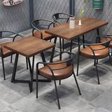 Loft Квадратный стол промышленный стиль круглый стол кейтеринг чайный магазин стул бревенчатый стол стол столов ресторан сочетание столов и стульев