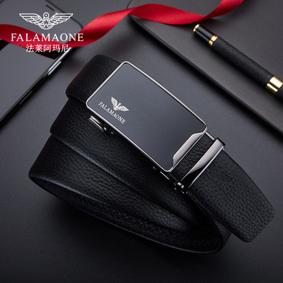 Кожаный ремень Fale Armani, мужской кожаный ремень с автоматической пряжкой, кожаный ремень для деловых брюк, легкий, роскошный, модный, повседневный ремень
