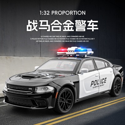 [Jiaye 1:32] Машинка из сплава Dodge Charger SRT Hellcat имитирует настоящую полицейскую машину 110, игрушечная машинка