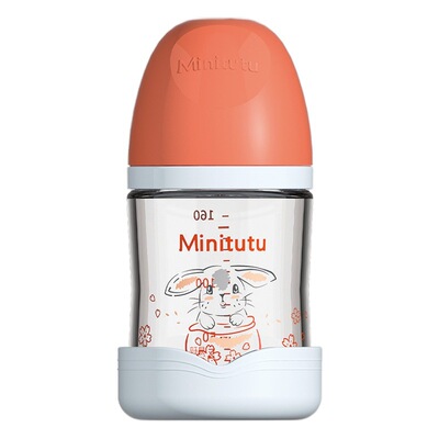 Стеклянная бутылка Minitutu из боросиликатного стекла с широким горлышком для новорожденных, силиконовый чехол с защитой от падения 80/160/240 для новорожденных