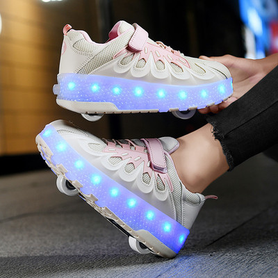 Трансграничный Эксклюзив для производителей обуви heywalk оптом перезаряжаемая светящаяся обувь светодиодные фонари Дети Взрослые роликовые коньки шнурки колеса